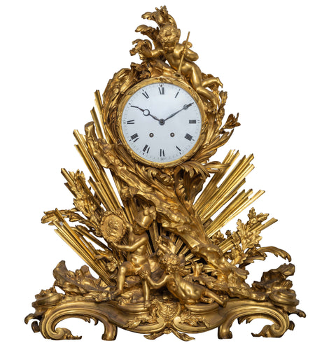 A Louis XV Style Ormolu Mantle Clock after Graux-Marly Frères