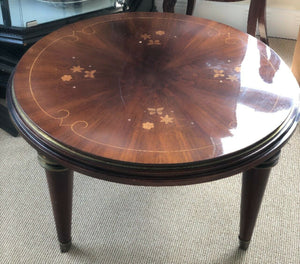 Bronze mounted circular low table, by Jules Leleu