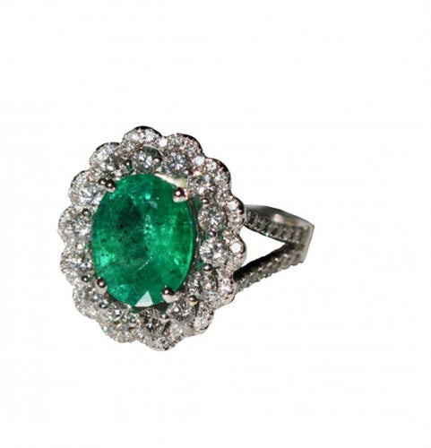 Emerald and Diamond Ring