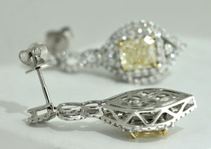 Pair of Diamond and Diamond Earrings