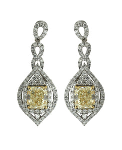 Pair of Diamond and Diamond Earrings