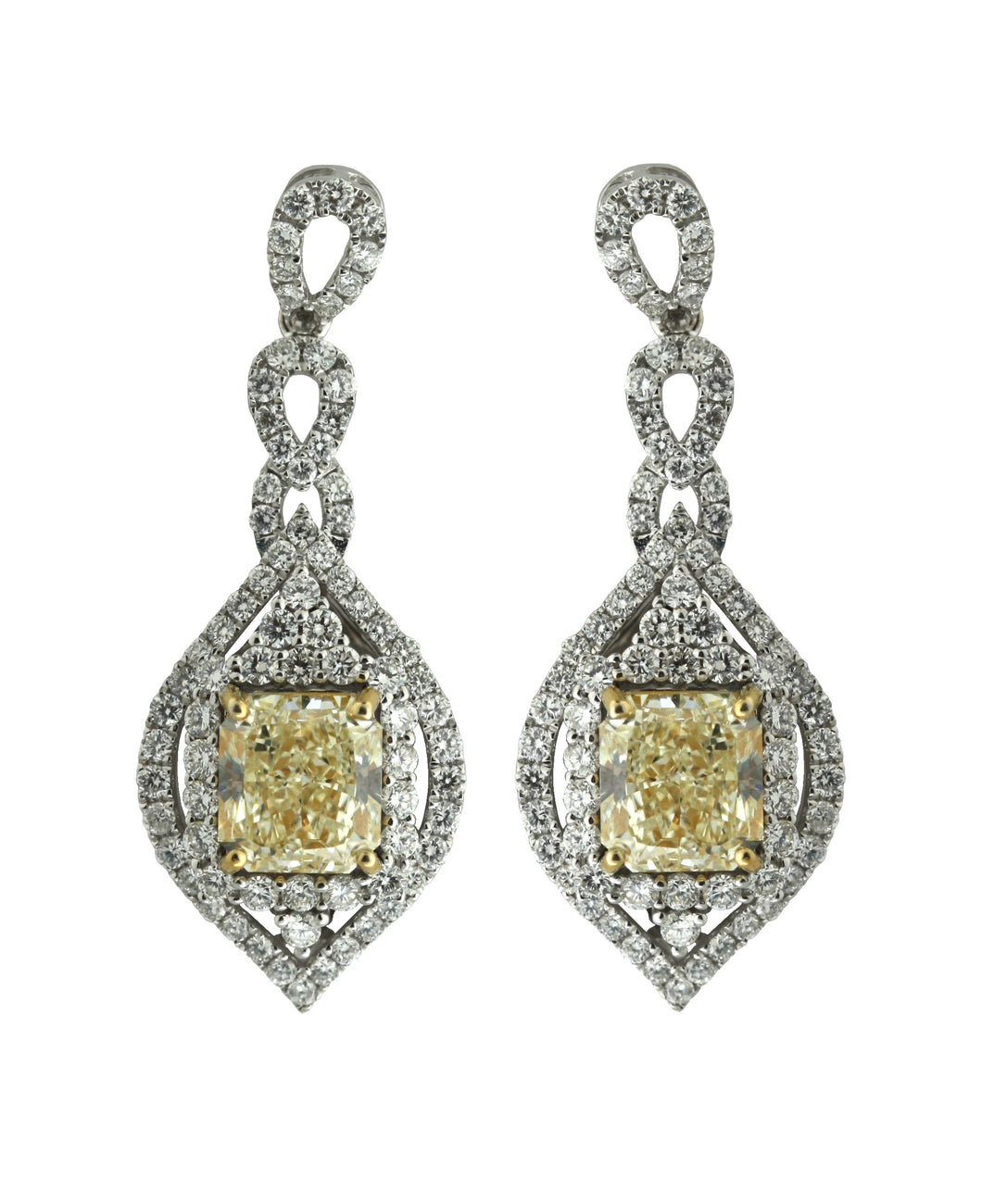 Pair of Diamond and Diamond Earrings