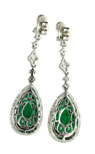 Load image into Gallery viewer, Pair of Emerald and Diamond Earrings