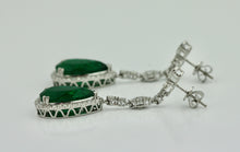 Load image into Gallery viewer, Pair of Emerald and Diamond Earrings