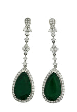 Load image into Gallery viewer, Pair of Emerald and Diamond Earrings