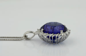 TANZANITE AND DIAMOND PENDANT