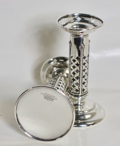 Pair of Tiffany Sterling Silver Candle Sticks