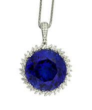 Load image into Gallery viewer, TANZANITE AND DIAMOND PENDANT