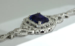 14 Karat Gold, Tanzanite and Diamond Bracelet