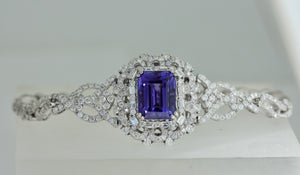 14 Karat Gold, Tanzanite and Diamond Bracelet