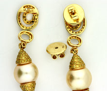 Load image into Gallery viewer, Pair of Pearl and Diamond Earrings