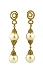 Load image into Gallery viewer, Pair of Pearl and Diamond Earrings