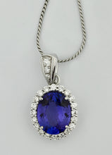 Load image into Gallery viewer, Tanzanite and Diamond Pendant