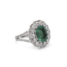 Load image into Gallery viewer, Emerald and Diamond Ring