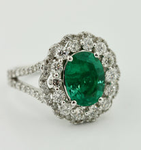 Load image into Gallery viewer, Emerald and Diamond Ring