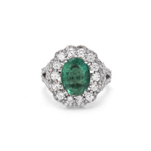 Load image into Gallery viewer, Emerald and Diamond Ring