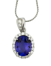 Load image into Gallery viewer, Tanzanite and Diamond Pendant