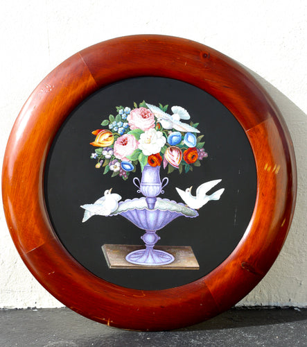 A Large Italian Micromosaic Floral Round Panel