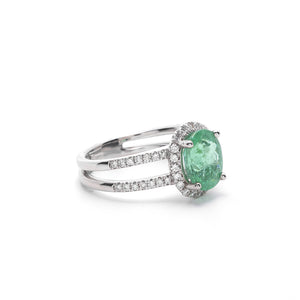 Paraiba Tourmaline and Diamond Ring