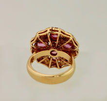 Load image into Gallery viewer, Vintage Gold, Pink Sapphire and Diamond Ring