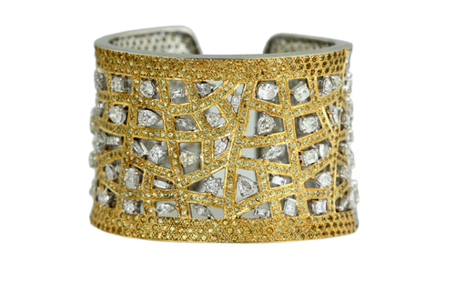 Yellow Sapphire and Diamond Cuff Bracelet