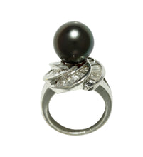 Load image into Gallery viewer, 18 Karat White Gold, Diamond and Cultured Pearl Ring