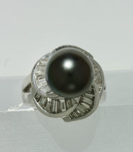 Load image into Gallery viewer, 18 Karat White Gold, Diamond and Cultured Pearl Ring