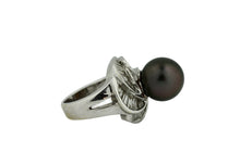 Load image into Gallery viewer, 18 Karat White Gold, Diamond and Cultured Pearl Ring