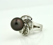 Load image into Gallery viewer, 18 Karat White Gold, Diamond and Cultured Pearl Ring