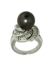 Load image into Gallery viewer, 18 Karat White Gold, Diamond and Cultured Pearl Ring