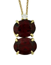 Load image into Gallery viewer, Garnet and Diamond Pendant Necklace