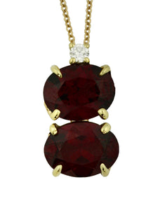 Garnet and Diamond Pendant Necklace