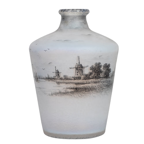 Daum Nancy enamelled and acid etched decorated Glass Decanter, 