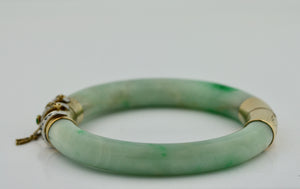 14K Gold and Jade Bangle