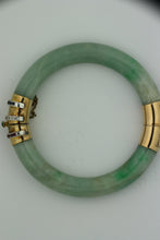 Load image into Gallery viewer, 14K Gold and Jade Bangle