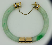 Load image into Gallery viewer, 14K Gold and Jade Bangle