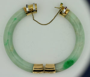 14K Gold and Jade Bangle