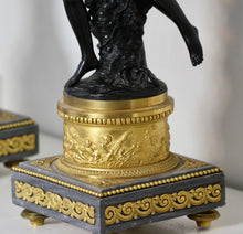 Load image into Gallery viewer, SOLD - A fine pair of French gilt-and patinated-bronze and marble candelabra