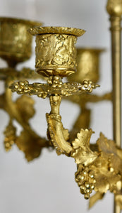 SOLD - A fine pair of French gilt-and patinated-bronze and marble candelabra