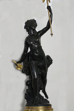 Load image into Gallery viewer, SOLD - A fine pair of French gilt-and patinated-bronze and marble candelabra