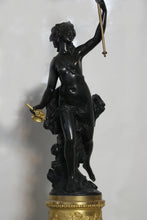 Load image into Gallery viewer, SOLD - A fine pair of French gilt-and patinated-bronze and marble candelabra