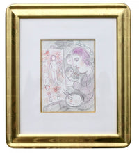 Load image into Gallery viewer, Marc CHAGALL (1887-1985) The Artist At His Easle signed MArc ChAgAll (lower right)