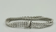 Load image into Gallery viewer, Three Row Tennis Bracelet