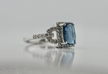 Load image into Gallery viewer, Platinum, Diamond and Aquamarine Ring