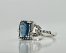 Load image into Gallery viewer, Platinum, Diamond and Aquamarine Ring