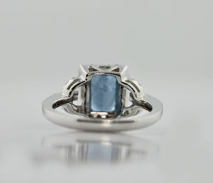 Platinum, Diamond and Aquamarine Ring