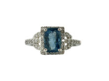 Load image into Gallery viewer, Platinum, Diamond and Aquamarine Ring