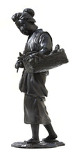 Load image into Gallery viewer, A bronze Model of a Heron Maiden holding a fish basket Japanese, Meiji Period