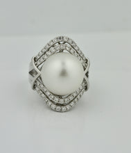 Load image into Gallery viewer, SOUTH SEA CULTURED PEARL AND DIAMOND RING