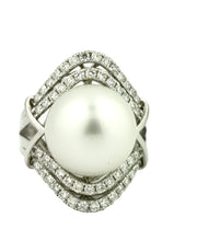 Load image into Gallery viewer, SOUTH SEA CULTURED PEARL AND DIAMOND RING